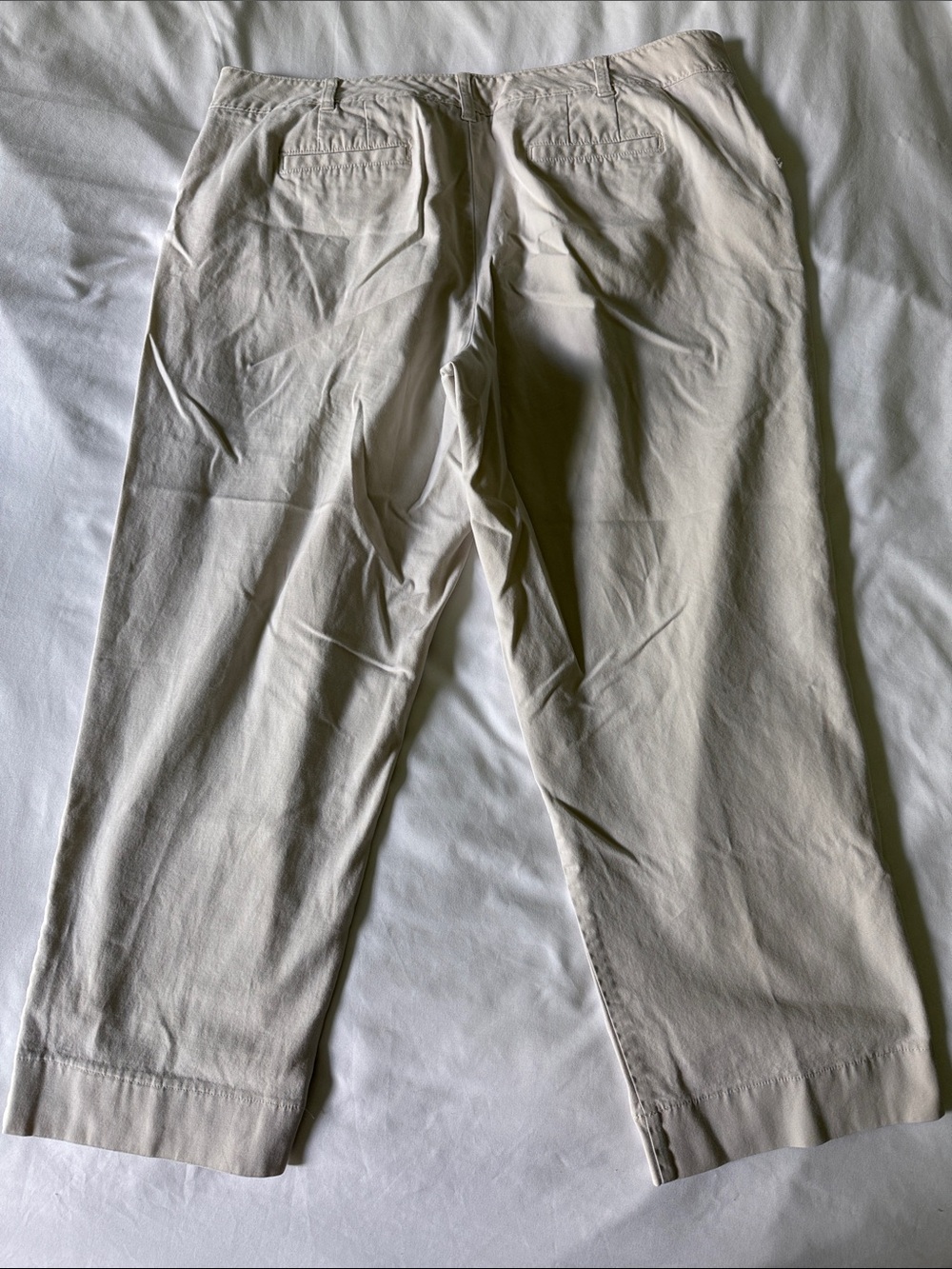 Talbots Khaki Crop Chino Pants in Light Cream - Picture 9 of 9